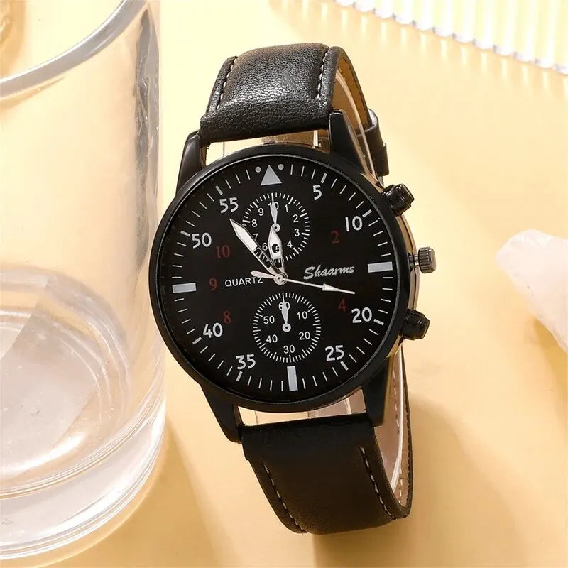 Set de Reloj Deportivo de Cuarzo y Pulseras para Hombre - Estilo Casual y Elegante