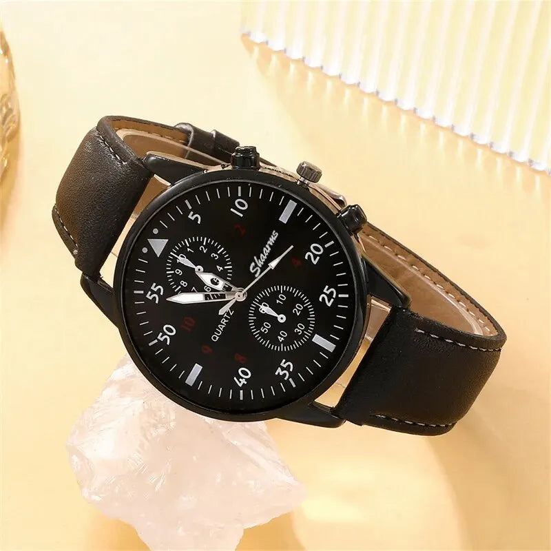 Set de Reloj Deportivo de Cuarzo y Pulseras para Hombre - Estilo Casual y Elegante