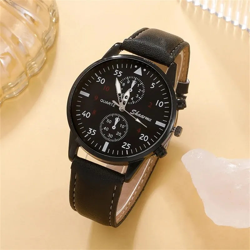 Set de Reloj Deportivo de Cuarzo y Pulseras para Hombre - Estilo Casual y Elegante