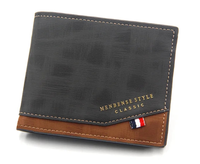 Cartera de Cuero Esmerilada de Gran Capacidad para Hombre